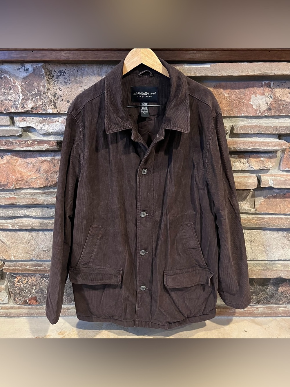 Eddie Bauer Brown Cotton Corduroy Chore Jacket